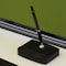 Dacasso Classic Black Leather Single Pen Stand with Silver Accents AG-1029 - alternate 2